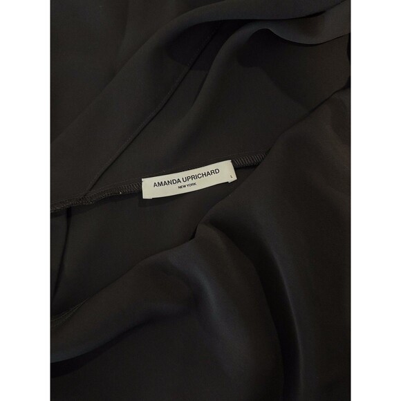 Amanda Uprichard Womens Dress Black Maxi One Shoulder A Line Party Evening Large - Picture 3 of 13